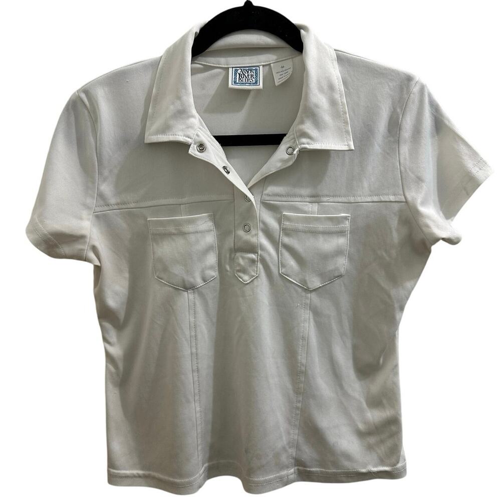 Vintage 90s Y2K Canyon River Blues Western Polo Shirt for Horseback Riding Snaps